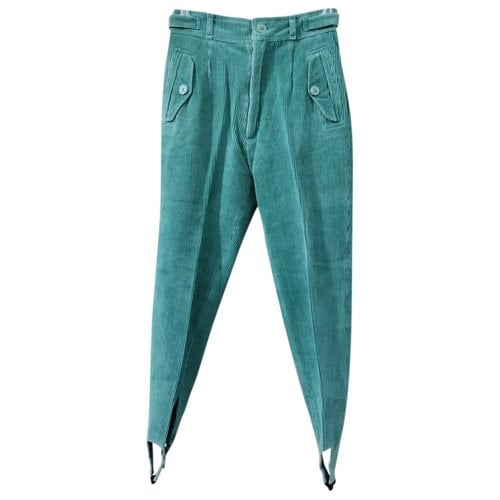 Pre-owned Cerruti 1881 Velvet Trousers In Green