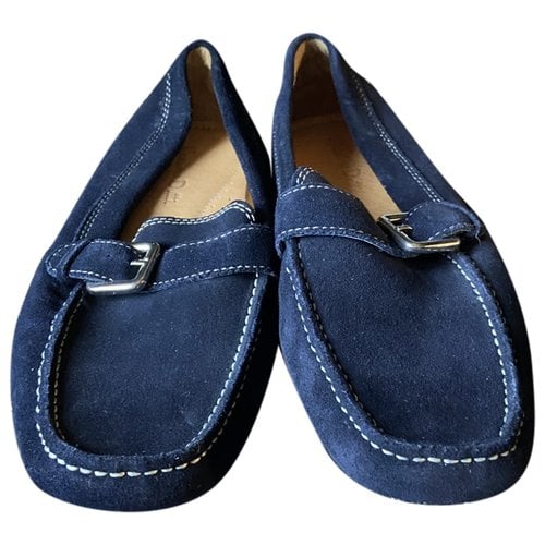 Pre-owned Massimo Dutti Flats In Navy