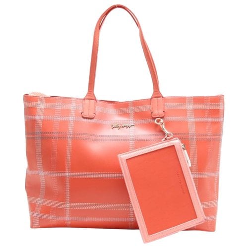 Pre-owned Tommy Hilfiger Tote In Orange