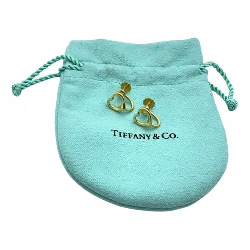 Pre-owned Tiffany & Co Open Heart Yellow Gold Earrings