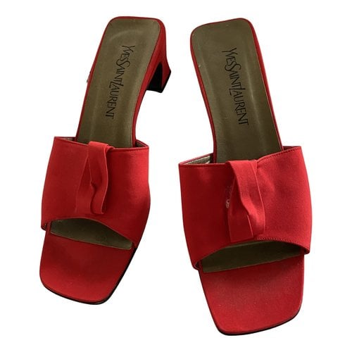 Pre-owned Saint Laurent Cloth Sandals In Red