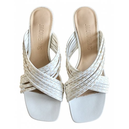 Pre-owned Jacquemus Bachata Leather Mules In White