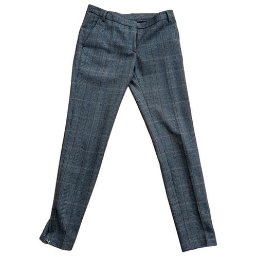 Pre-owned Dries Van Noten Wool Carot Pants In Grey