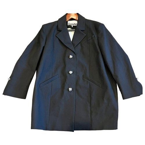 Pre-owned Ganni Suit Jacket In Black