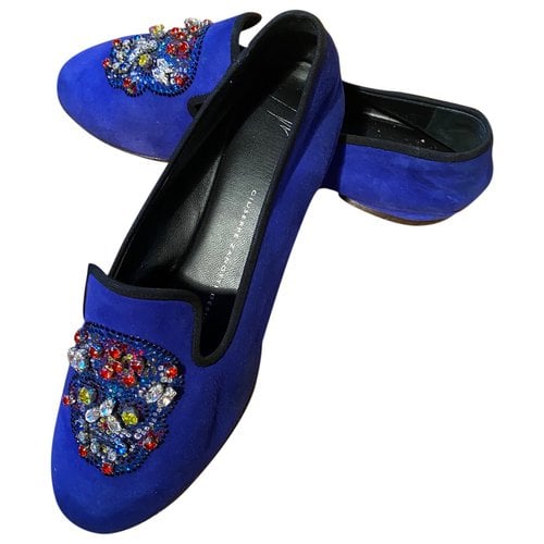 Pre-owned Giuseppe Zanotti Leather Flats In Blue