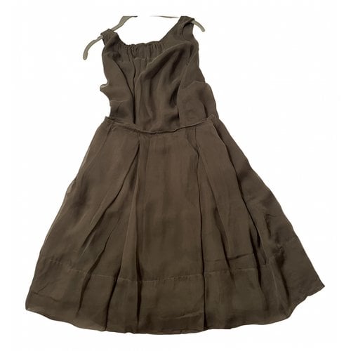 Pre-owned L'autre Chose Silk Mini Dress In Green