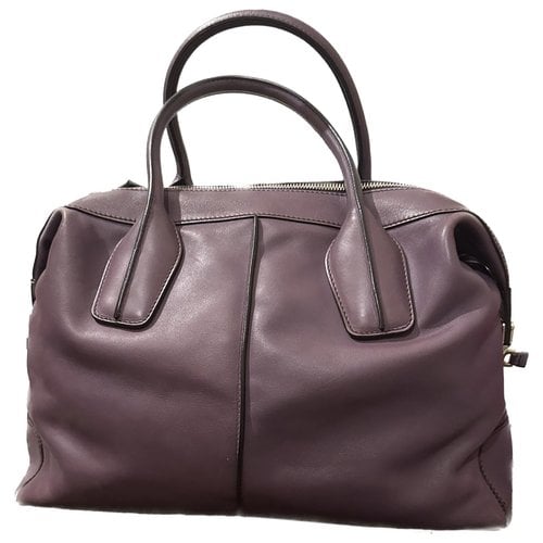 Pre-owned Tod's D Bag Leather Handbag In Purple