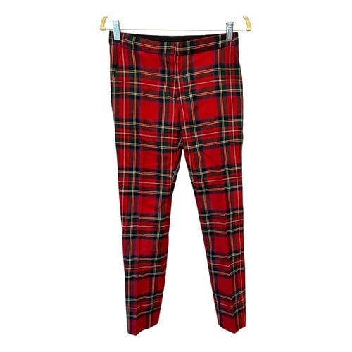 Pre-owned Burberry Wool Slim Pants In Red
