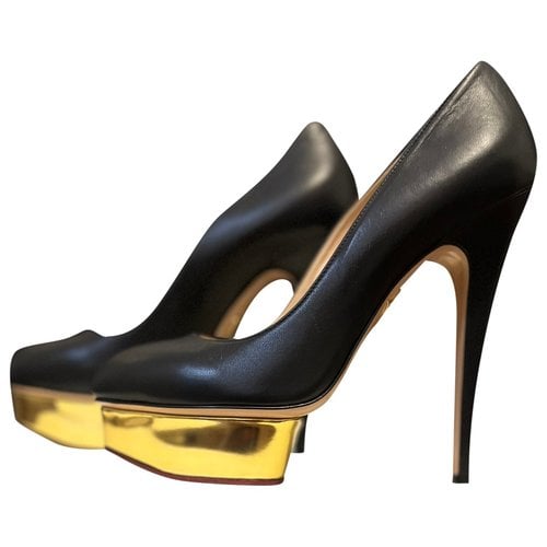 Pre-owned Charlotte Olympia Leather Heels In Navy