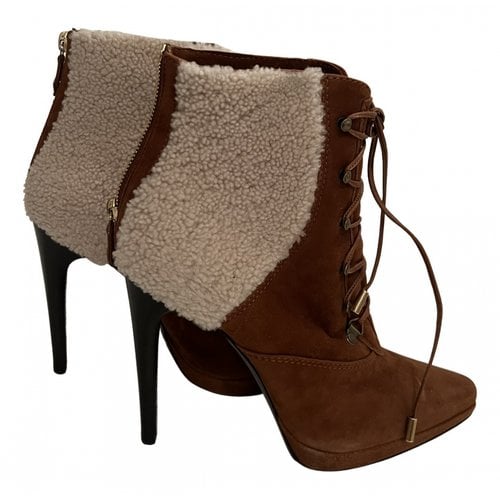 Pre-owned Trussardi Ankle Boots In Brown