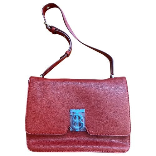 Pre-owned Burberry Tb Bag Leather Handbag In Red