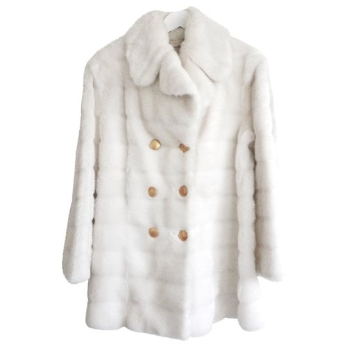 Pre-owned Gucci Faux Fur Coat In White