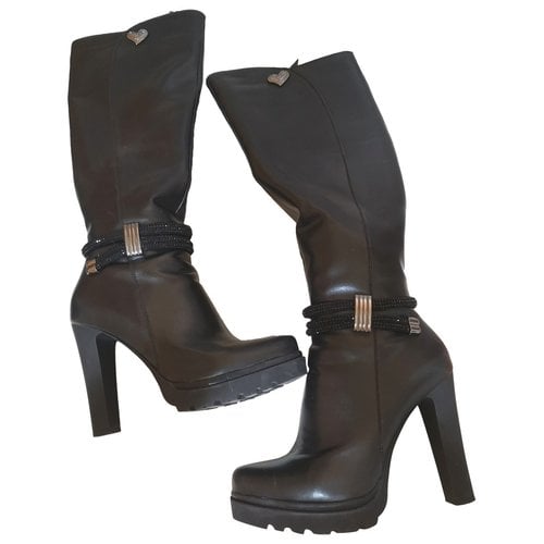Pre-owned Braccialini Leather Boots In Black
