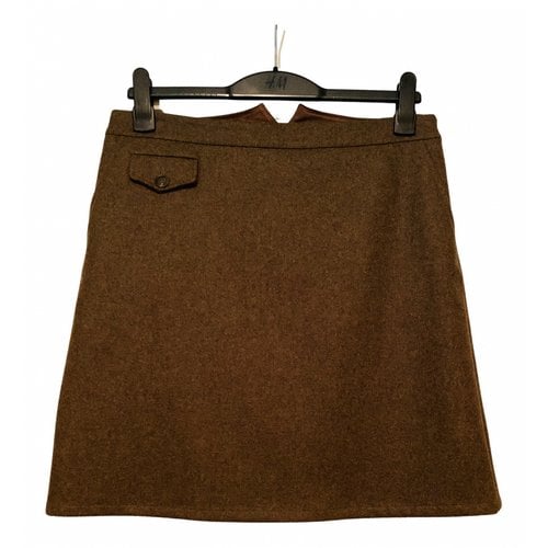 Pre-owned Miu Miu Wool Mid-length Skirt In Brown