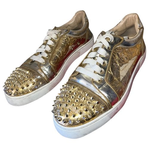 Pre-owned Christian Louboutin Patent Leather Trainers In Gold