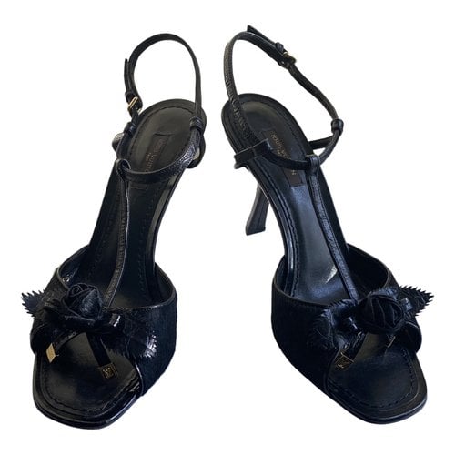 Pre-owned Louis Vuitton Leather Sandals In Black