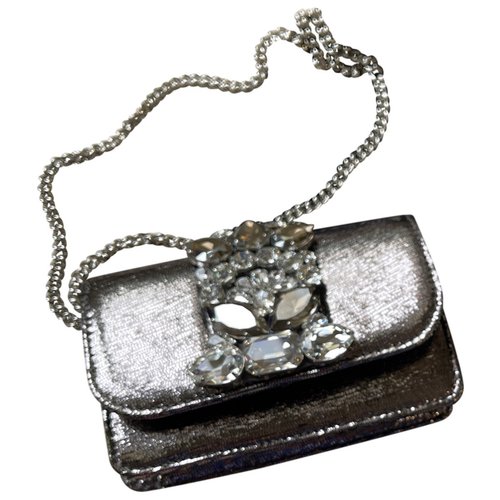 Pre-owned Gedebe Leather Handbag In Silver