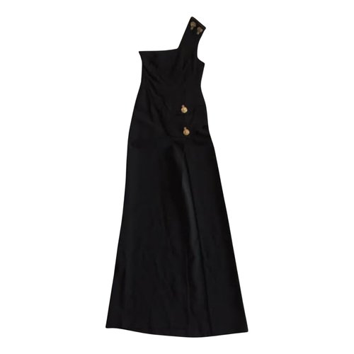 Pre-owned Versace Wool Maxi Dress In Black