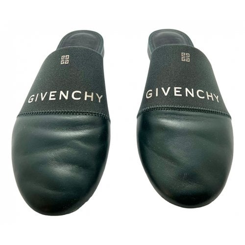 Pre-owned Givenchy Leather Mules & Clogs In Green