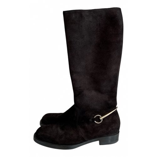 Pre-owned Gucci Riding Boots In Black
