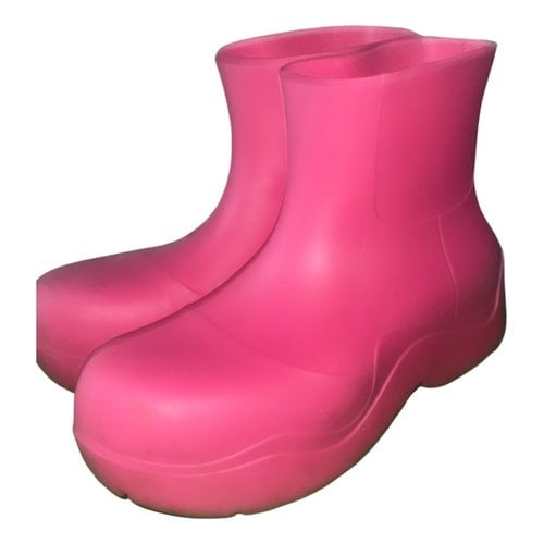 Pre-owned Bottega Veneta Boots In Pink