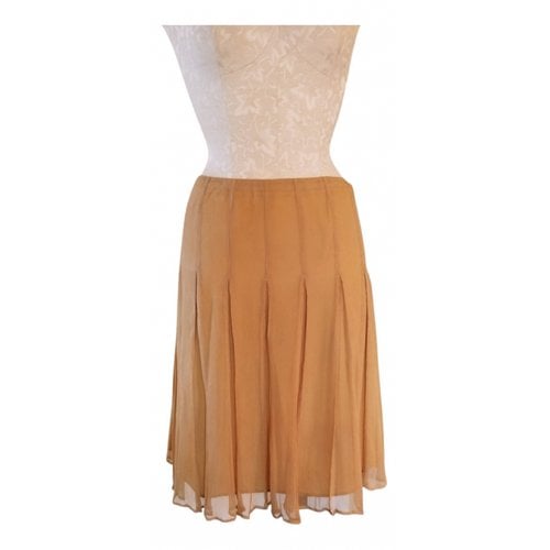 Pre-owned Burberry Silk Mid-length Skirt In Beige