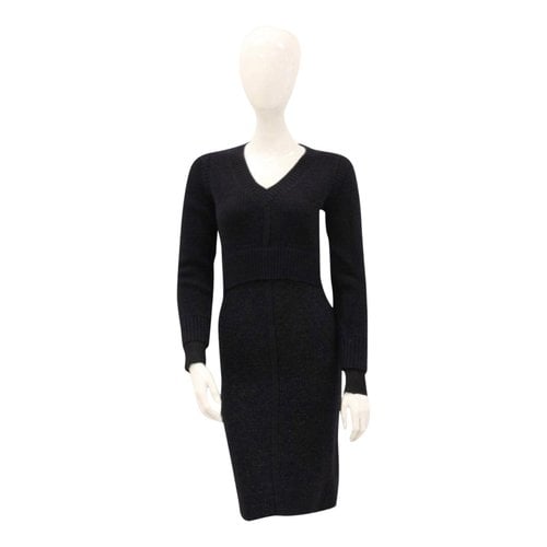 Pre-owned Chris Benz Wool Mid-length Dress In Navy