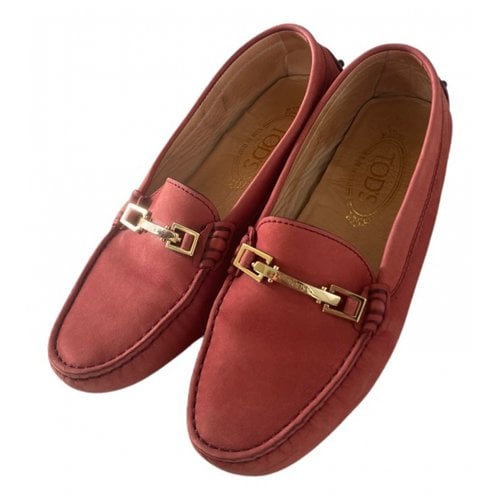 Pre-owned Tod's Leather Flat In Red