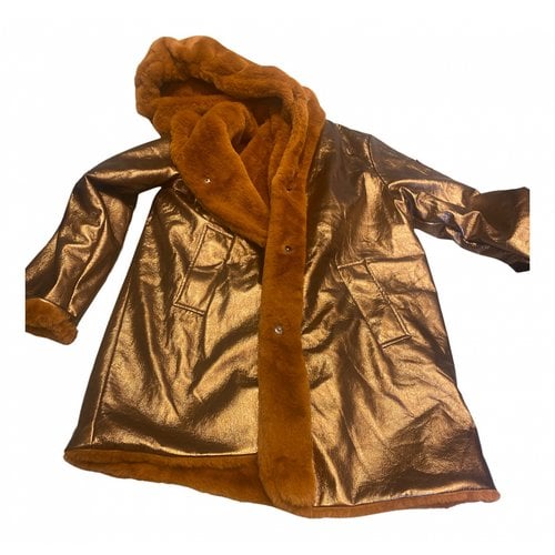 Pre-owned Oof Wear Vegan Leather Parka In Gold