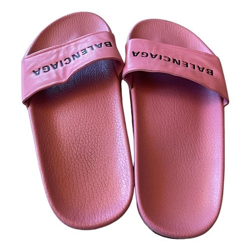 Pre-owned Balenciaga Leather Sandals In Pink