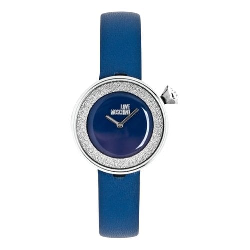 Pre-owned Moschino Love Watch In Blue