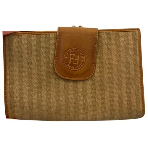 Pre-owned Fendi Cloth Wallet In Beige