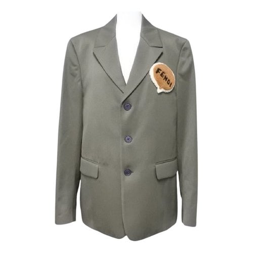 Pre-owned Fendi Wool Suit Jacket In Khaki