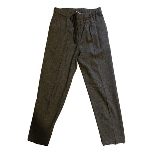 Pre-owned Pomandère Wool Straight Pants In Grey