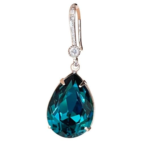 Pre-owned Swarovski Crystal Earrings In Turquoise