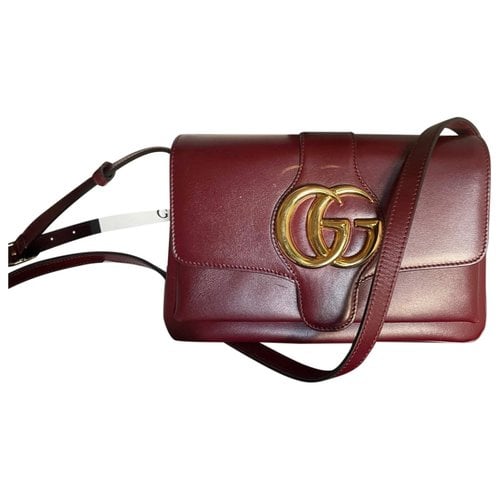 Pre-owned Gucci Arli Leather Handbag In Burgundy