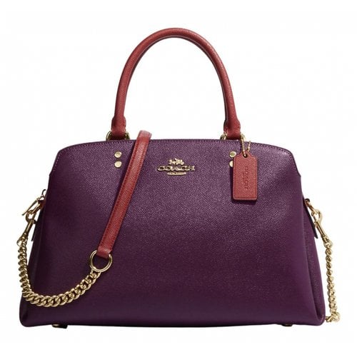 Pre-owned Coach Leather Satchel In Purple