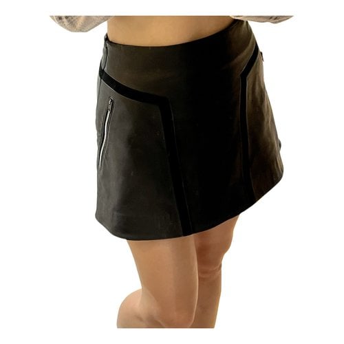 Pre-owned Rag & Bone Leather Mini Skirt In Black
