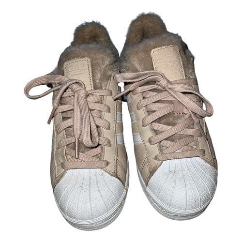Pre-owned Adidas Originals Superstar Leather Trainers In Pink