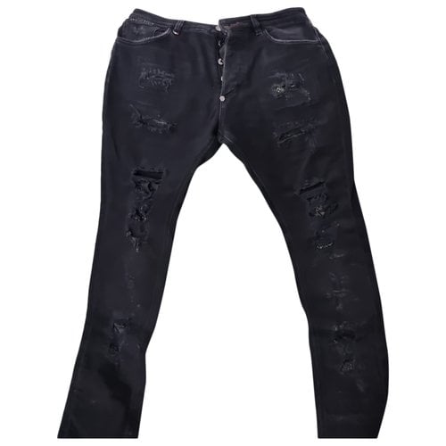 Pre-owned Philipp Plein Slim Jeans In Black