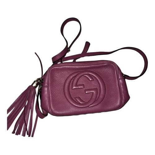 Pre-owned Gucci Soho Leather Crossbody Bag In Purple