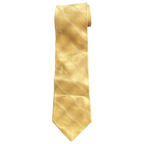 Pre-owned Pierre Balmain Silk Tie In Gold