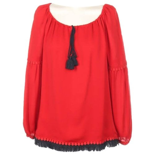 Pre-owned Tory Burch Silk Blouse In Red