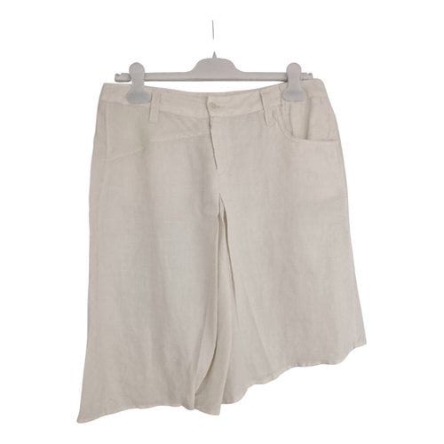 Pre-owned Woolrich Linen Mid-length Skirt In Ecru