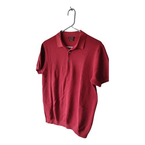 Pre-owned Massimo Dutti Polo Shirt In Burgundy