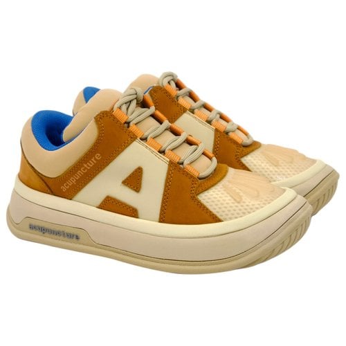 Pre-owned Acupuncture Low Trainers In Beige