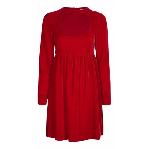 Pre-owned Chloé Velvet Mini Dress In Red