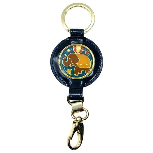 Pre-owned Piero Guidi Leather Key Ring In Black