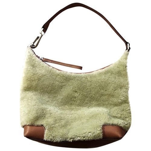 Pre-owned Serapian Faux Fur Handbag In Green