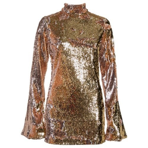 Pre-owned Halpern Dress In Gold